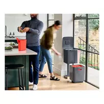 siuksliadeze rusiavimui - Joseph Joseph Totem Compact šiukšliadėžė rūšiavimui 40 l Pilka (Grey) - 7 nuotrauka