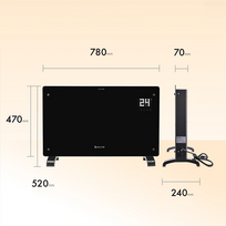 elektrinis radiatorius - Heatum Revo H2000R, Juodas - 3 nuotrauka