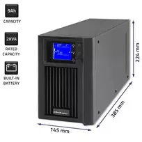 12v pure sine wave - Qoltec 53981 UPS On-line Grynoji sinusinė banga 2kVA 1.6kW LCD USB - 5 nuotrauka