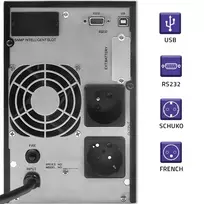 12v pure sine wave - Qoltec 53981 UPS On-line Grynoji sinusinė banga 2kVA 1.6kW LCD USB - 7 nuotrauka
