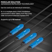 usb 3.0 extension - Lindy USB 3.0 Aktiv Typ A/A Pro M/F 10m - 6 nuotrauka