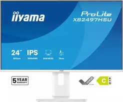 350 - iiyama ProLite XB2497HSU-W1 23.8", IPS, FHD, 120Hz, baltas (white) - 8 nuotrauka