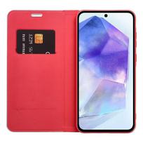 samsung galaxy a51 deklas - Samsung Galaxy A51 LUNA Book Carbon Dėklas Raudonas (Red) - 10 nuotrauka