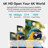 hdmi 4k 60hz - VENTION HDMI MALE/FEMALE 4K/0.5M BLACK AHCBD - 12 nuotrauka