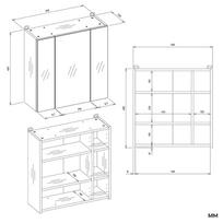 vibro - Pakabinama vonios spintelė Topeshop POLA 3L su veidrodžiu, balta (White) - 4 nuotrauka