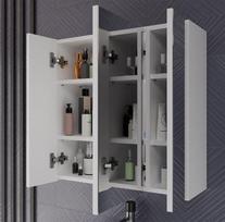 vibro - Pakabinama vonios spintelė Topeshop POLA 3L su veidrodžiu, balta (White) - 7 nuotrauka