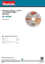 disku makita - Makita pjovimo diskas D-18764 115x1,2 mm - 2 nuotrauka