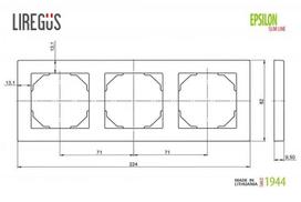 epsilon slim - Trivietis rėmelis Liregus Epsilon, balta - 2 nuotrauka