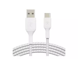 usb c to usb a white - Belkin Braided USB To USB Type-C Cable 1m White - 2 nuotrauka