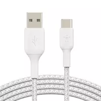 usb c to usb a white - Belkin Braided USB To USB Type-C Cable 1m White - 4 nuotrauka