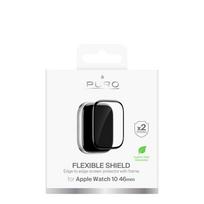 apple watch plevele - Puro Flexible Shield Protective Film with Applicator for Apple Watch 10/11 46mm - Black - 2 nuotrauka