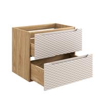 praustuvas 70 cm - Vonios spintelė COMAD Ocean Cream 82-70-2S. ąžuolo/smėlio - 4 nuotrauka