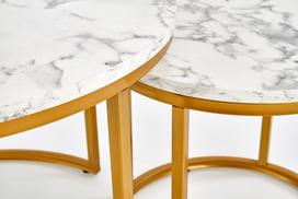 stalas 60 40 - Paola, aukso/baltas, 60 cm x 60 cm x 40 cm - 5 nuotrauka