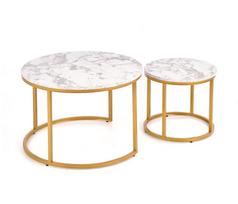 stalas 60 40 - Paola, aukso/baltas, 60 cm x 60 cm x 40 cm - 7 nuotrauka