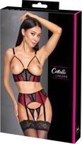 stringai moterims - Cottelli lingerie Bra, Suspender Belt & String L Seksuali liemenėlė - 2 nuotrauka
