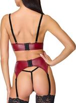 stringai moterims - Cottelli lingerie Bra, Suspender Belt & StringXL Seksuali liemenėlė - 5 nuotrauka