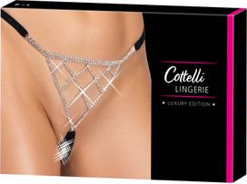 stringai moterims - Cottelli lingerie String Rhinestones S-L kelnaitės, stringai - 2 nuotrauka