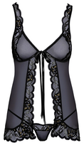 stringai moterims - Black, Silver, Gold Babydoll and String S/M seksualūs naktiniai - 3 nuotrauka