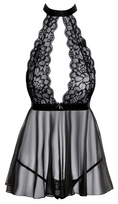 kaklo dirzelis - Lacy & Classy Black Babydoll black L/XL seksualūs naktiniai - 3 nuotrauka
