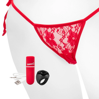 vibrator panties - Raudonos vibruojančios kelnaitės - 4 nuotrauka