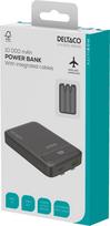 10000 power bank - Deltaco PB-CC100, 10000mAh, 20W, juodas (black) - 1 nuotrauka