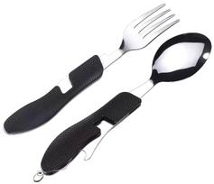 turistinis saukstas - ATL Daugiafunkcinis turistinis įrankis 4in1 Juodas (Black) - 3 nuotrauka