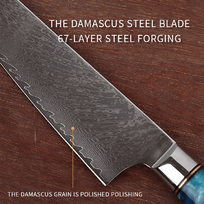 japoniskas peilis damasko plieno - JH-D-015-81 japoniškas damasko plieno santoku peilis Usugiri, 20,1 cm - 4 nuotrauka