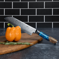 japoniskas peilis damasko plieno - JH-D-015-81 japoniškas damasko plieno santoku peilis Usugiri, 20,1 cm - 5 nuotrauka