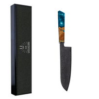 japoniskas peilis damasko plieno - JH-D-015-81 japoniškas damasko plieno santoku peilis Usugiri, 20,1 cm - 6 nuotrauka