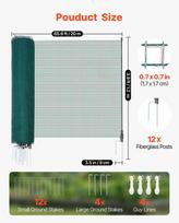 plastikine tinklo tvora - Laikina tvora su stulpais VEVOR, 1,2 x 20 m, žalia (Green) - 10 nuotrauka