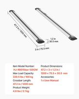 vevor stogo - Vevor Stogo bagažinės skersiniai, 100 kg, 120 cm, aliuminis - 4 nuotrauka