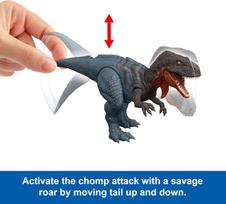 zaislinis dinozauras - Žaislinė figūrėlė Mattel Jurassic World Rebirth Wild Roar Abelisaurus, pilka - 5 nuotrauka