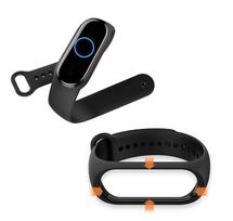 xiaomi mi band - OEM Silikoninė apyrankė Xiaomi Mi Band 5/6/7, Juoda (Black) - 2 nuotrauka