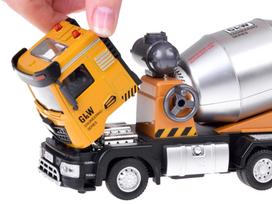 zaislinis automobilio modelis - JOKOMISIADA Betono maišyklė su garsu ir šviesa, ZA5010, Sidabrinė/Geltona (Silver/Yellow) - 4 nuotrauka