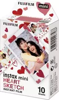 instax mini film - Fujifilm Instax Mini fotoplokštelės Heart Sketch (10 vnt.) - 2 nuotrauka