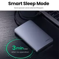 ugreen 5m usb c - Ugreen CM300 70499 išorinis 2,5" SATA 3.0 6Gbps diskų dėklas Pilkas (Gray) + USB-C į USB-C kabelis 0,5 m - 2 nuotrauka