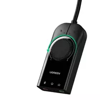 usb sound card - Ugreen USB external sound audio card 3,5 mm mini jack with volume control 15cm juodas (40964) (ctz220) - 2 nuotrauka