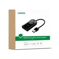 usb sound card - Ugreen USB external sound audio card 3,5 mm mini jack with volume control 15cm juodas (40964) (ctz220) - 5 nuotrauka