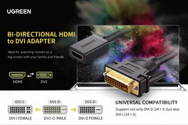 adapteris dvi to hdmi - Adapter DVI to HDMI UGREEN 20118 (black) - 4 nuotrauka