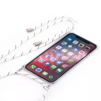iphone korpusas - Korpuso galas, galinis dangtelis Evelatus         Apple      iPhone 7/8 Case with rope White Stripes       Transparent - 2 nuotrauka