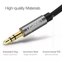 kabelis 3.5mm audio 5m - Ugreen AV119 AUX 3.5mm cable 1.5m Black - 3 nuotrauka
