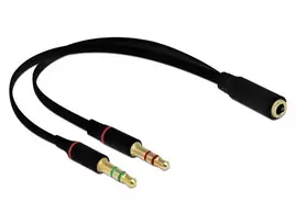laidas 3.5mm 4pin 3.5mm - DeLOCK 1x3,5 Klink.b> 2x3,5 3pin Klink.s - headset adapter - 2 nuotrauka