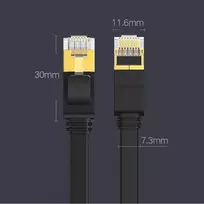 ethernet cable - Ugreen Ethernet patchcord flat cable RJ45 Cat 7 STP 10Gbps 10m Black - 5 nuotrauka