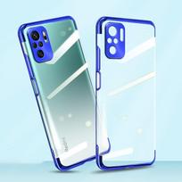 telefonas xiaomi 10 pro - Clear Color Case Gel TPU Electroplating frame Cover for Xiaomi Redmi Note 10 5G / Poco M3 Pro blue - 3 nuotrauka