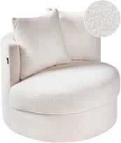 Fotelis Beliani Sukamasis krėslas DALBY Boucle, baltas (White)