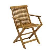 sulankstomas stalas ir kedes - Home4you Finlay Set Of Folding Table And 4 Chairs Acacia - 3 nuotrauka