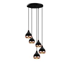 pakabinami sviestuvai senukai - Šviestuvas kabinamas Opviq Yildo 7005 892OPV1856, 5 x E27, Juodas (Black)/Vario (Copper) - 2 nuotrauka
