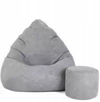 Sėdmaišis su pufu Sako Mega Dot Velour XXL, šviesiai pilkas (Light Grey)