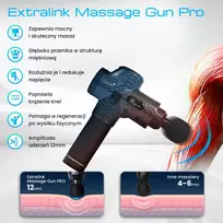masazo pistoletas - Extralink Massage Gun Pro ,  Masažo pistoletas, Juodas (Black) - 8 nuotrauka