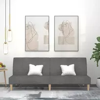 vidaXL Dvivietė sofa-lova, šviesiai pilka (Light Grey), audinys